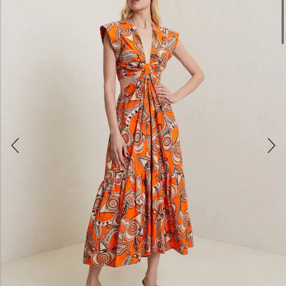 NWT ALC orange Alexandria midi dress
